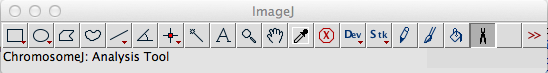 Toolbar of ImageJ upon launching ChromosomeK.