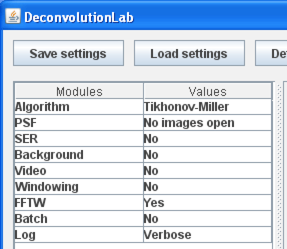 DeconvolutionLab1 GUI
