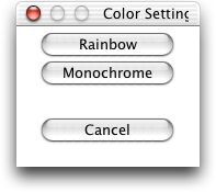 Menu to select the color of the points